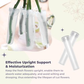 50 PCS Floral Water Tubes 7cm/2.8 Inch with Caps for Single Fresh Flower Arrangement Decoration