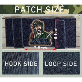2 PCS You Never Go Full Humorous Patches with Hook and Loop Applique Badge Tactical Embroidered Patches for Clothes,Bag,Uniforms,Armband,Biker,Jacket,Pants,Coat,Pouch,Backpack