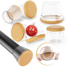 24pcs Clear Round Silicone Chair Leg Floor Protectors,Furniture Foot Felt Pads Covers for Hardwood Floors, Non-Slip Noise-Reducing Bar Stool Chair Slider Round Clear Medium (Fit:0.7"-1.1")