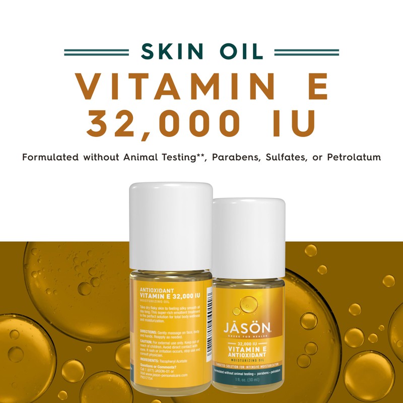 JASON Vitamin E 32,000 IU Moisturizing Oil , For Targeted