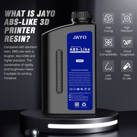 JAYO ABS-Like 3D Printer Resin Transparent 2000g, 405nm UV Curing Photopolymer Resin for MSLA DLP LCD Impresora with High Strength and Toughness, Low Viscosity