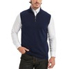 Kallspin Men’s Cotton Quarter Zip Sweater Vest Sleeveless Mock Neck