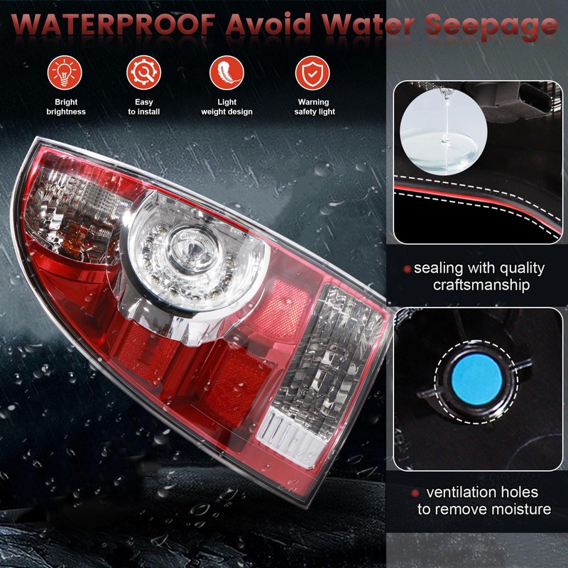 CONLLCON LED Tail Lights Assembly Compatible with 2005-2015 Tacoma, Rear