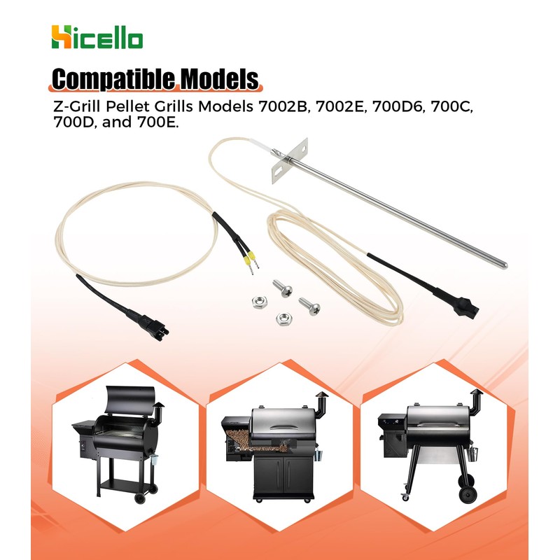 RTD Temperature Probe for Z Grills ZG-RTD-2 (700C/700D/700E/7002B/7002E)