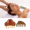 Sandalwood Massaging Comb Lotus Ox Horn Shape Reduce Pressure Wide