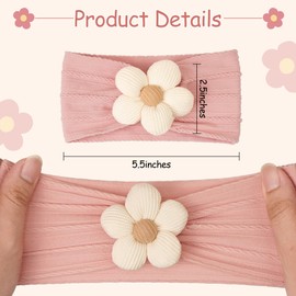 Baby Flower Headband, Baby Girls Nylon Headbands Super Stretchy Soft Headbands Baby Girl Accessories for Newborn Infant Toddler and Kids