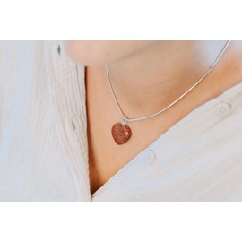 Lebensquelle Plus Heart Pendant Gold Stone Pendant 2 x 2 cm Heart with Eyelet, Semi Precious Stone, No Gemstone