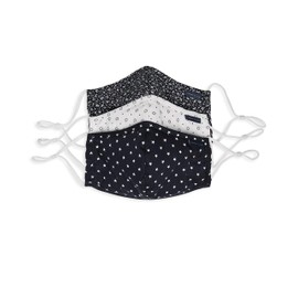 Perry Ellis Reusable Rounded Woven Fabric Face Masks (Pack of 3, Assorted Colors), Mini Prints, 3 Count (Pack of 1)