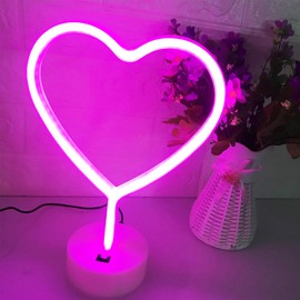 Pink LOVE Vertical LED Desk Lamp With Beautiful Decoration Bedroom Neon Light Switch Control Giving Gifts To Loved Ones Friends Children And Children Night Living Room Atmosphere Light Backup Light
