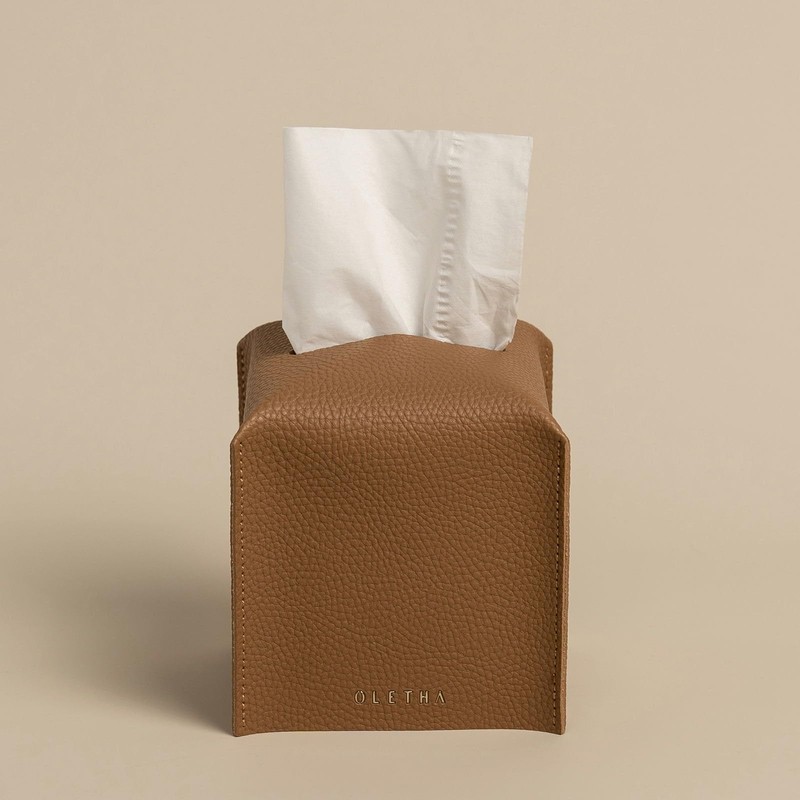 OLETHA Aesthetic Square Tissue Box Cover, Tissues Cube Box Holder,