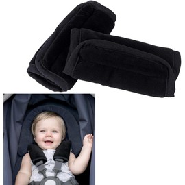 WADY 2 Fundas para Cinturones de Seguridad de automóviles, Almohadillas para Hombros para Cinturones de Seguridad para niños, Cinturones de Seguridad para cochecitos y Cojines para Cinturones de Blanco. (Grande)