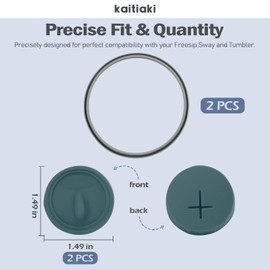 Leak-Proof Silicone Stopper and Gasket Rings Set for Owala FreeSip Sway 30oz 40oz Tumbler 40oz,Food-Grade Silicone,10Colors, Includes 2 Mouthpiece Pads and 2 Gasket Rings (Blue Spruce)