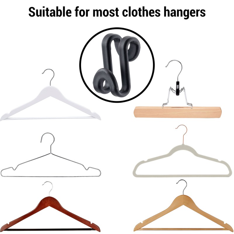 60 Pack S Shape Clothes Hanger Connector Hooks Hanger Extender
