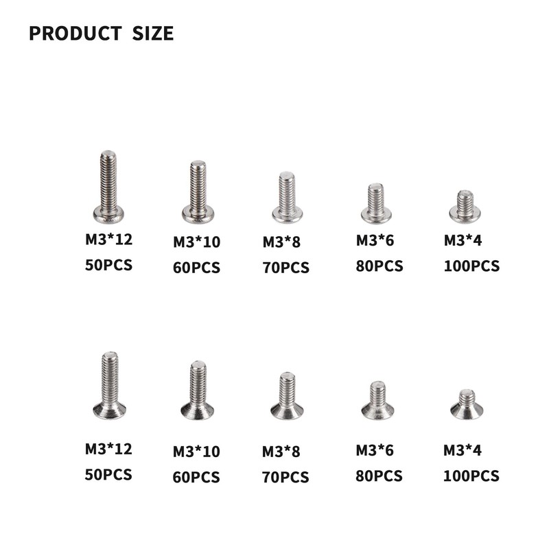 720 Pcs M3 Metric Hex Socket Head Cap Screws Bolts