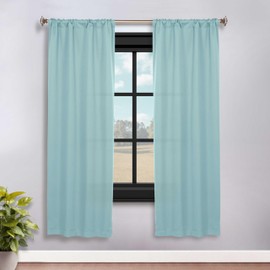 Superior Blackout Curtains, Room Darkening, Bedroom, Drapes, Kitchen, Living Room Window Accents, Sun Blocking, Thermal, 2 Pack, Solid Blackout Curtains, Set of 2, 36" x 72", Green Lily