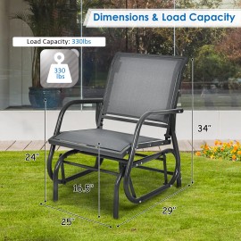 GoPlus Patio Single Swing Glider Rocking Chair W/ Armrest Porch Garden Backyard Grey