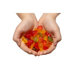 Fruchtgummi Obst-Salat, zuckerfrei, glutenfrei, laktosefrei, Erdbeere, Orange, Birne, Himbeere, Limette, Ananas 250 g