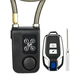 Alarm Bike Lock, Bewinner Y787R Wireless Remote Control Alarm Lock Electric Bike Motorcycle Code Steel Cable Chain Lock Wireless Alarm Bicycle Alarm Safety Lock