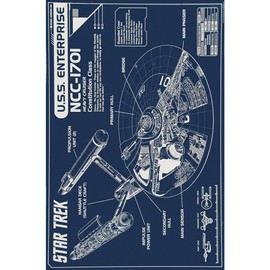 AQUARIUS 24-1272 Star Trek Enterprise Blueprint Poster, 24 by 36-Inch