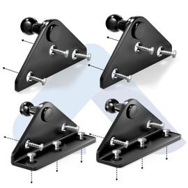 ARANA 10MM Gas Strut Mounting Brackets, Ball Stud Mount Bracket for Universal Lift Supports Shocks Spring Kits Hardware 4PCS with 16 Screws (Only Fits 10mm Ball Head)