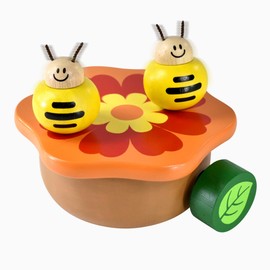 Mecanismo de caja de música de madera I'm - Insecto bailando Rock n Roll en flor tocando Minueto No.3 para niños (abeja)