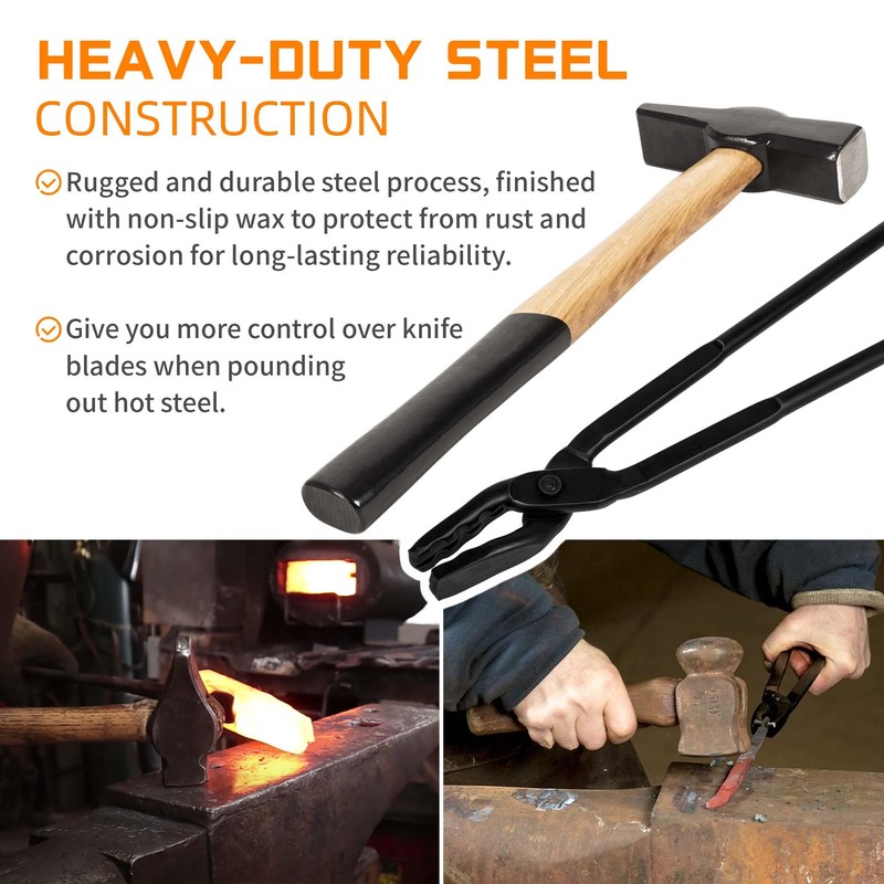 Bonbo Blacksmith Tool Set Includes Wolf Jaw Tongs Blacksmith Tongs