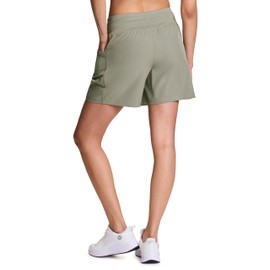 RBX Women's Walking Short Drawstring Knit Waist Woven Short With Pockets Combo Smoke Sage XL
