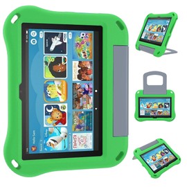 Tablet 8 Case and Cover for Kids-Ubearkk Lightweight Shockproof Kids Friendly Case with Handle Stand (12th Generation,2022 Release)-Green