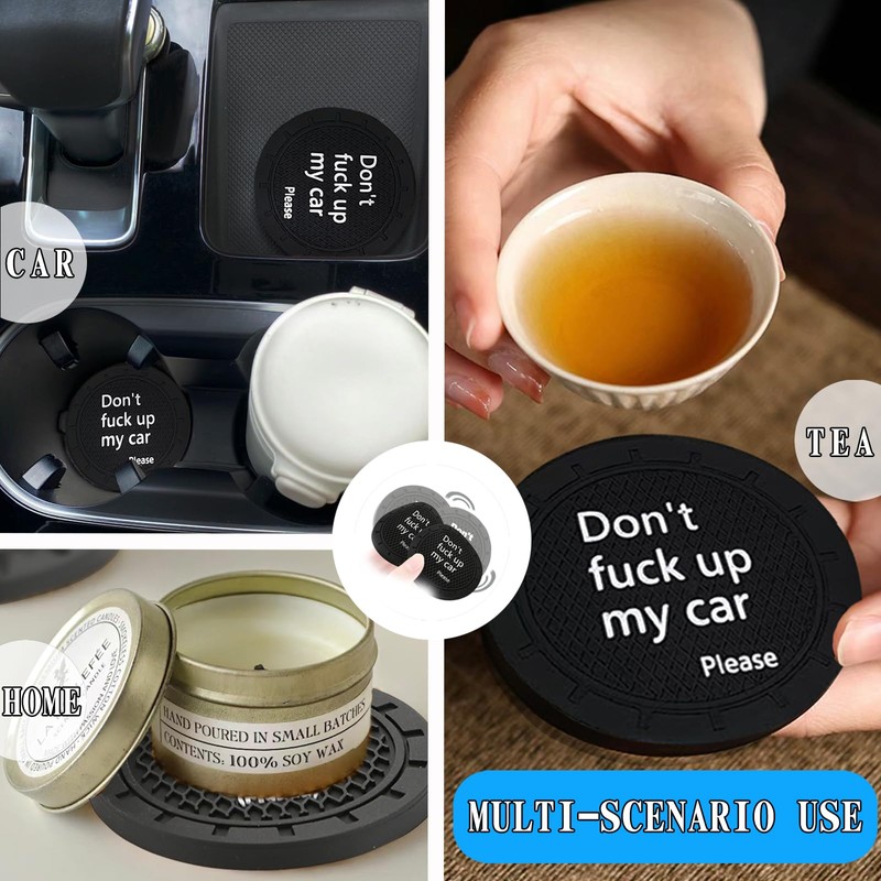 Luminuti 2 Pcs Car Cup Holder Coaster, Car Cup Holder