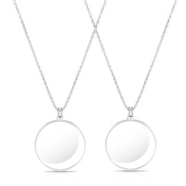 5X Magnifying Glass Necklace Vintage Magnifying Glass Pendant Necklace Monocle Lens Necklace Magnifying Glass on a Chain 1.7 Inch Diameter Glass Lens for Reading, Jewelry, Needlework