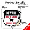 Beware Dog Is Loose Invisible Fence (2 Pack) 18 inch