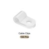 Rebower 100pcs R Type Cable Clips Wire Management Clamp for