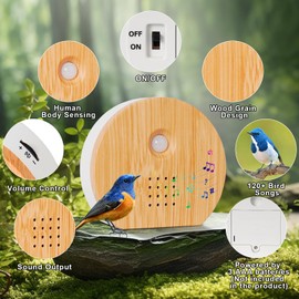 Bird Song Soundbox, Bird Twitter with Wall Mount, Motion Sensor Speaker, Bird Song Soundbox for Bathroom Spa Guest Toilet and Relax