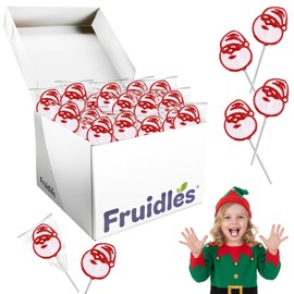 Fruidles 5-Pounds Christmas Santa Clause Tattoo Lollipop, Mixed Fruit Flavor, Made in Brazil, Individually Wrapped, 15g Pops, Approx. 30 Pops Per Pound 5 Pounds Total 150 Pops