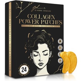 Mascarillas Para Ojeras, Bolsas Y Arrugas. Mascarilla Dorada Con Colágeno, Cafeína Y Ácido Hialurónico. Parches Veganos Y Sin Crueldad Animal Para Mujeres Y Hombres (24 Pares).