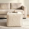 20.1" Pouf Boneless Boucle Ottoman, Upholstered Compressed Ottoman Foot Rest,