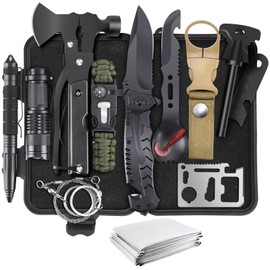 Gifts for Men Fathers Day 14-in-1 Survival Kit - Premium Outdoor Survival Gear Set with Tactical Tools/Fishing Essentials, Perfect for Dad, Husband, Him, Teen Boys, Camping, Hiking