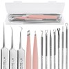 Teenitor 9 Pcs Professional Blackhead Tweezers and Pimple Popper Tool