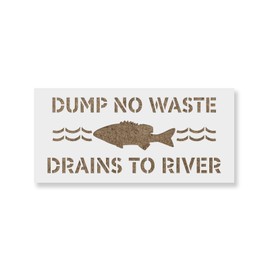 No Dumping Drains to River Stencil - Reusable Stencils for Painting - Create DIY No Dumping Drains to River Home Decor