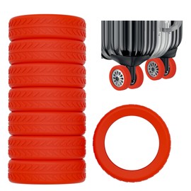 AWINNER Luggage Wheel Covers 8 Pack Upgraded,Silicone Luggage Wheel Protector Covers for most 8 Spinner Wheel Suitcases or Office Chair Caster,Durable,Mute and Shock Absorption (Red)