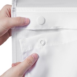 No Hook Shower Curtain with Snap-in Fabric Liner, Replacement Shower Curtain Liner, Hotel Style Cloth Shower Curtains for Bathroom, 71"x 55"