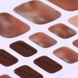 ACROIN Semi Cured Gel Toenail Strips, Toenail Wraps, 32 Long Stickers, Need Nail Lamps, Salon-Quality, Long Lasting, Easy to Apply & Remove, Includes Cleaning Pad, Nail File, Wooden Stick - Marble