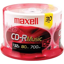 Maxell 30-Pack Music 80x / 700MB CDR Media for Audio 625335