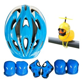Kit Casco Proteccción Infantil + Patito De Goma Con Luz