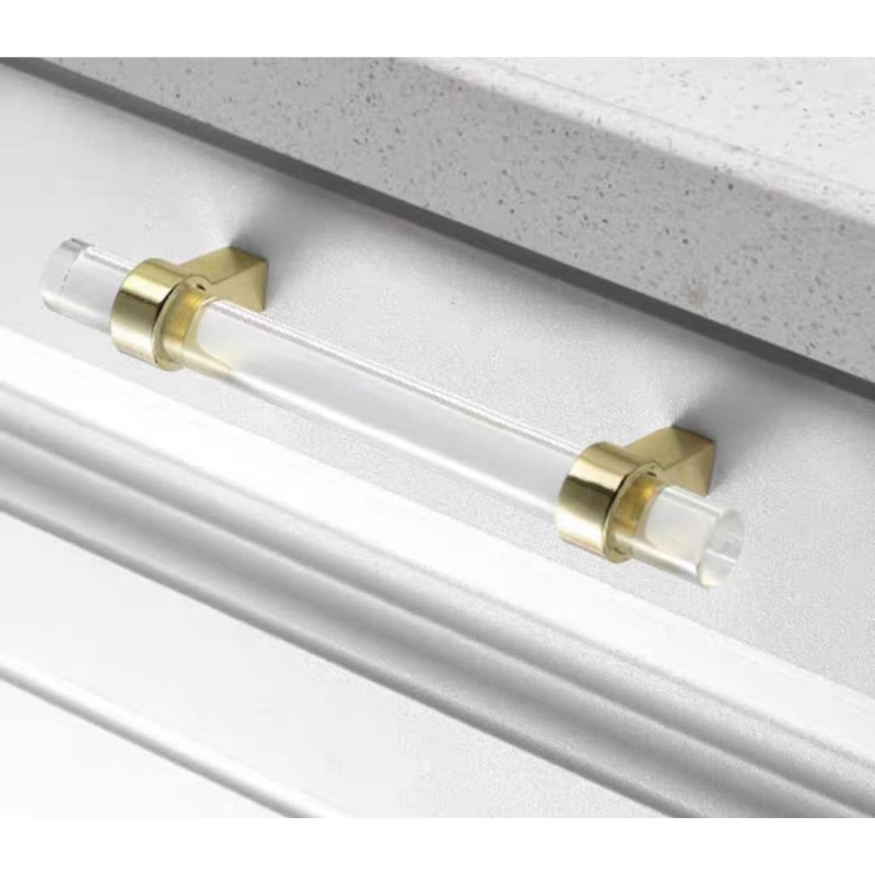 CONPHERON 2 Pcs Cupboard Pulls Handles Crystal Acrylic Cabinet Pull