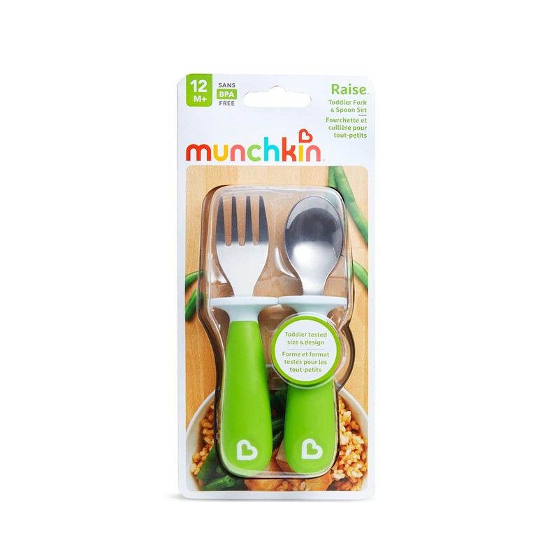 Munchkin Raise Fork and Spoon, Pack of 2, Green