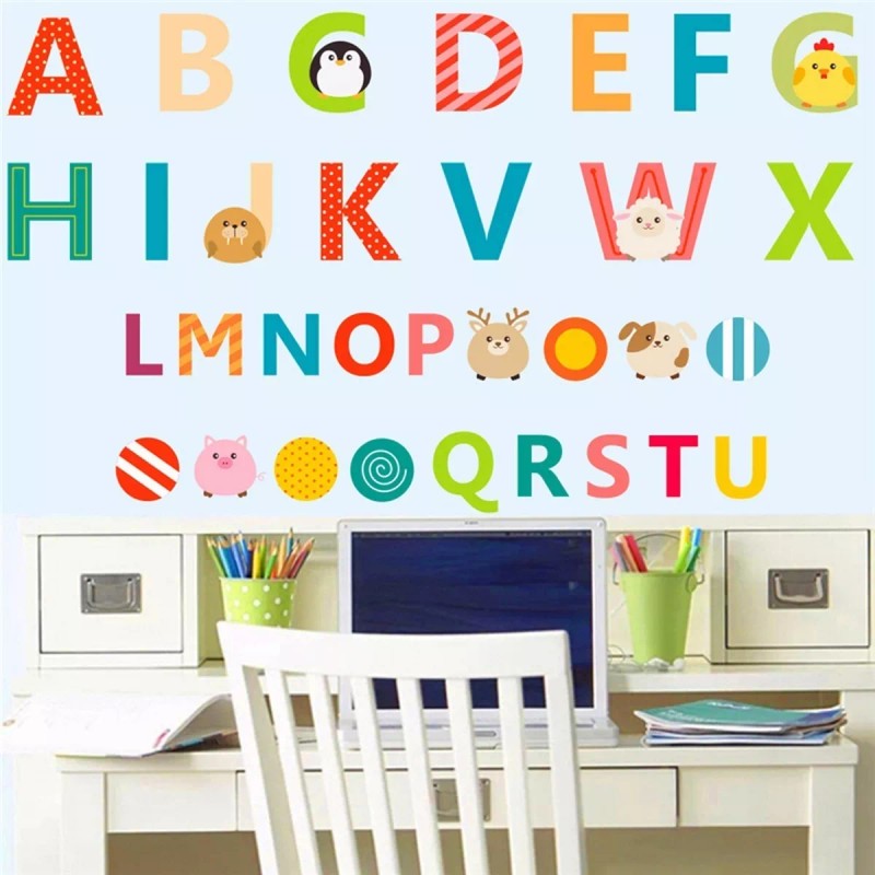 DaraBaby Vinil Infantil Alfabeto Recamara Cuarto Estancia Escuela 45