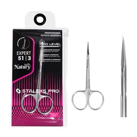 STALEKS PRO for Natury Nails Professional Cuticle Scissors - Ergonomic Rings - Stainless Steel - Expert SE-51/3