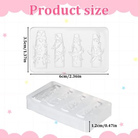 3D Lily Flower Nails Design Nail Art Molds, Silicone Nails for Nail Art Molds Lily Template DIY Decorative Floral Silicone Mold Resin Carving Mold for Women Making Tool Decor Accessories Decorations