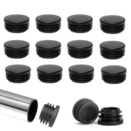 40 Lamellar Plugs Diameter 22 mm Lamellar Plugs Round Plug Cover Cap Plastic Lamellar Plug Round Pipe Plugs Black for Round Pipes with Furniture Gliders Round Plastic Caps for Pipes Round End Cap